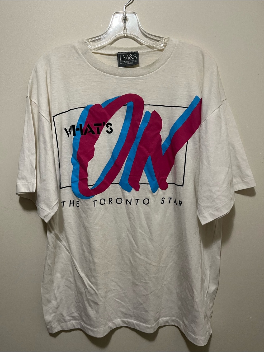 Vintage 80s/90s Toronto Star Newspaper "What's On" Promo Tee Size XL